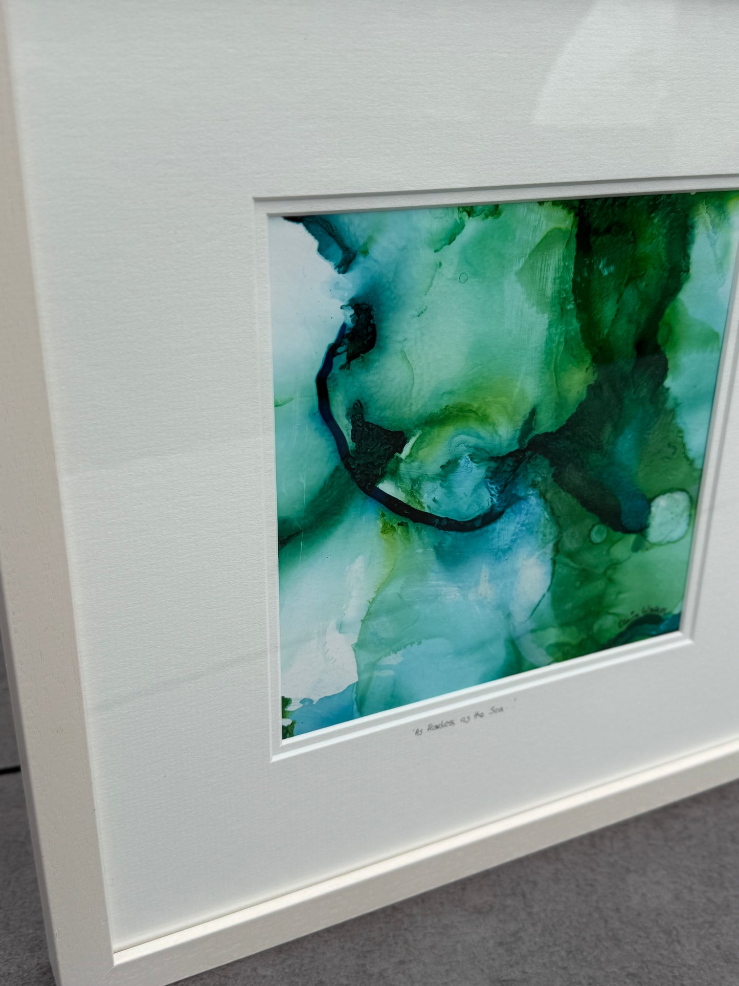 Original Art-Alcohol Ink-Series 'Sisterhood of the sea-Anchor Deep, Rise Strong'