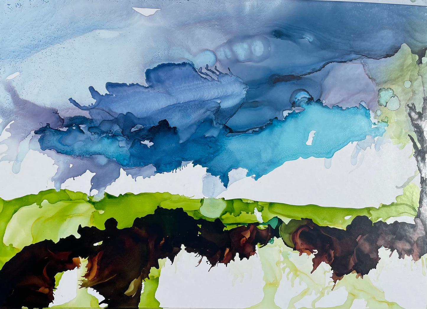 Alcohol ink -The  15 Acres , Phoenix Park
