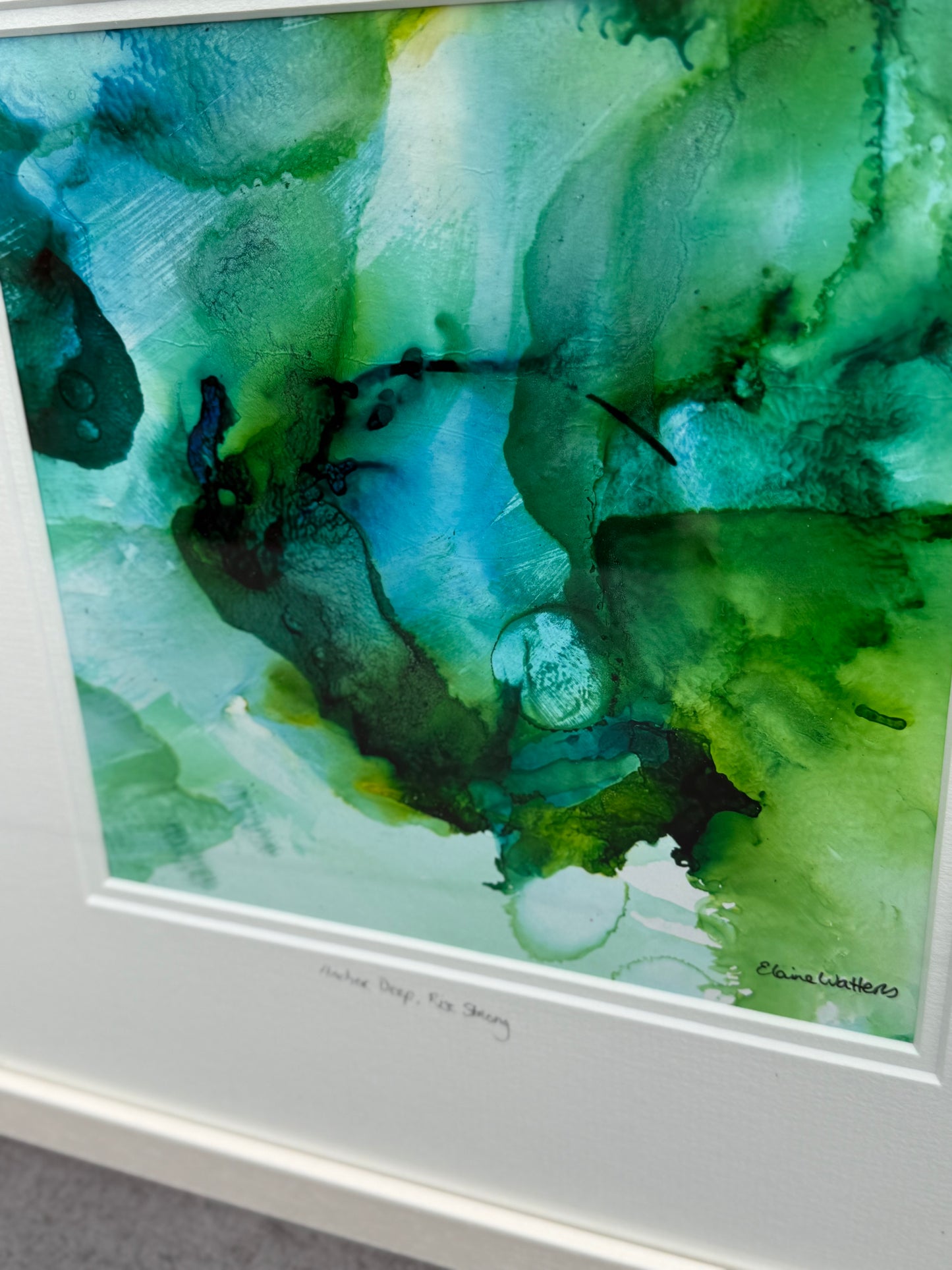 Original Art-Alcohol Ink-Series 'Sisterhood of the sea-Anchor Deep, Rise Strong'