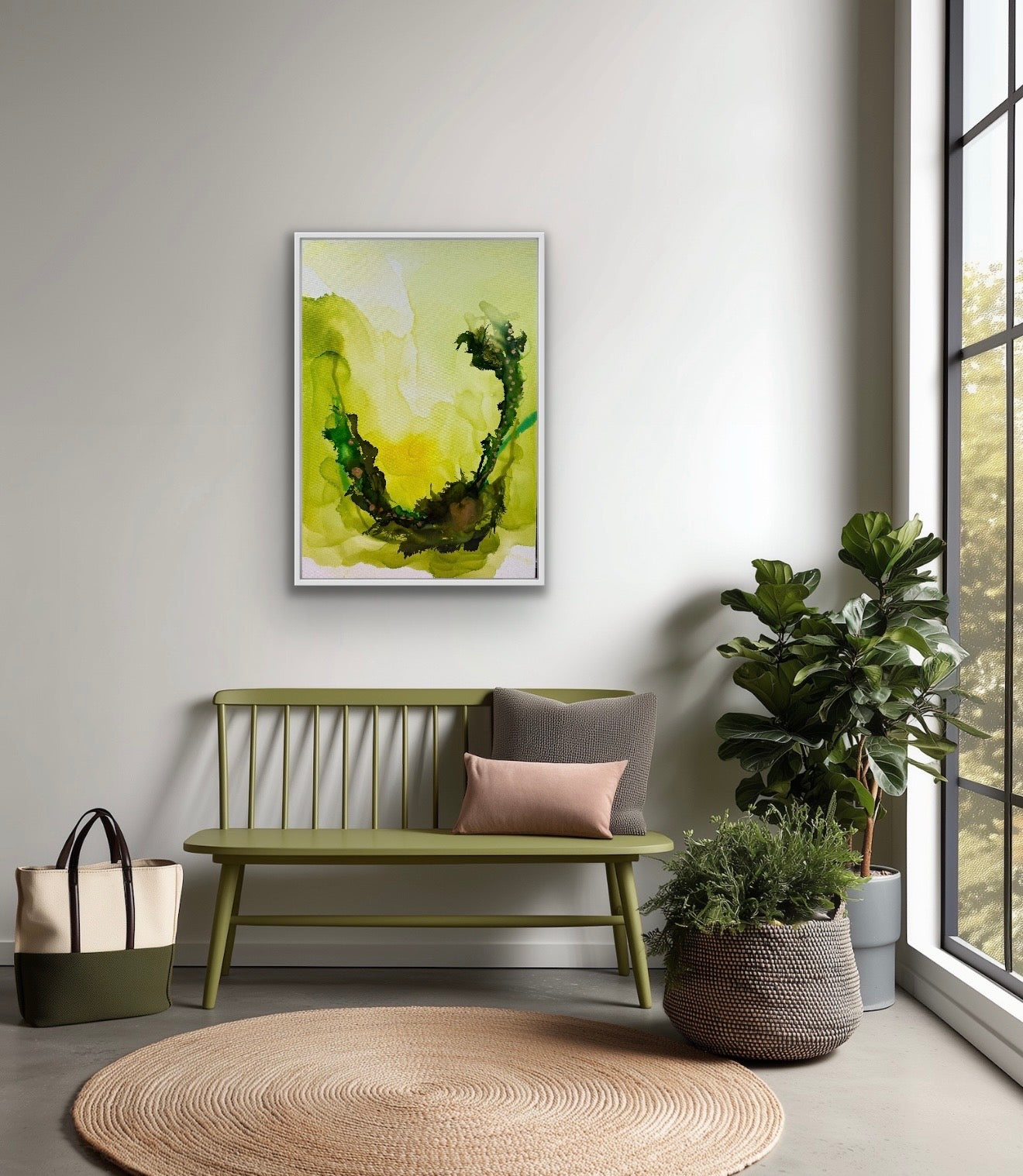 Original Art-Alcohol Ink-The soft edge of silence