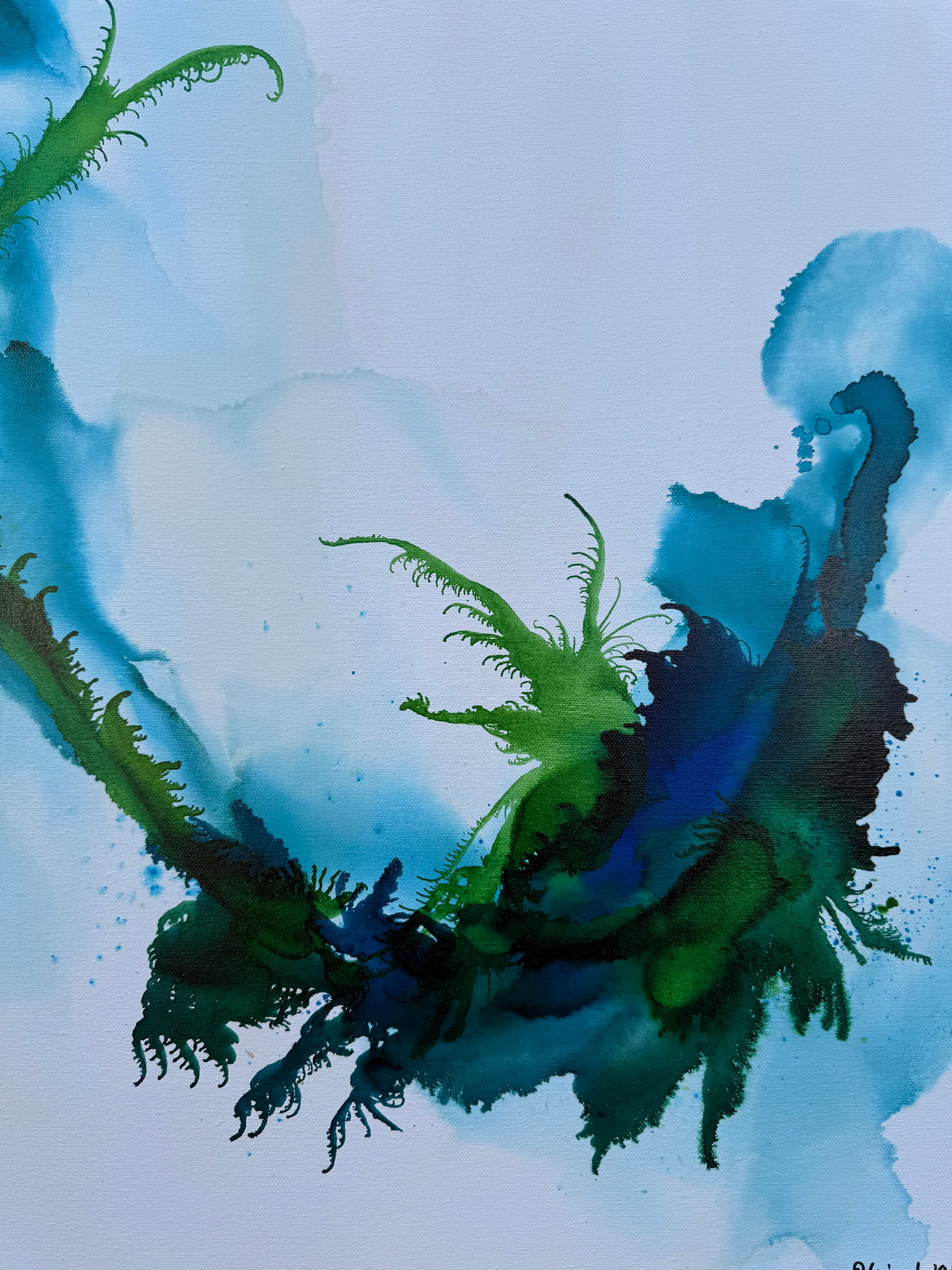 Original Art-Alcohol Ink-Where the kelp dances