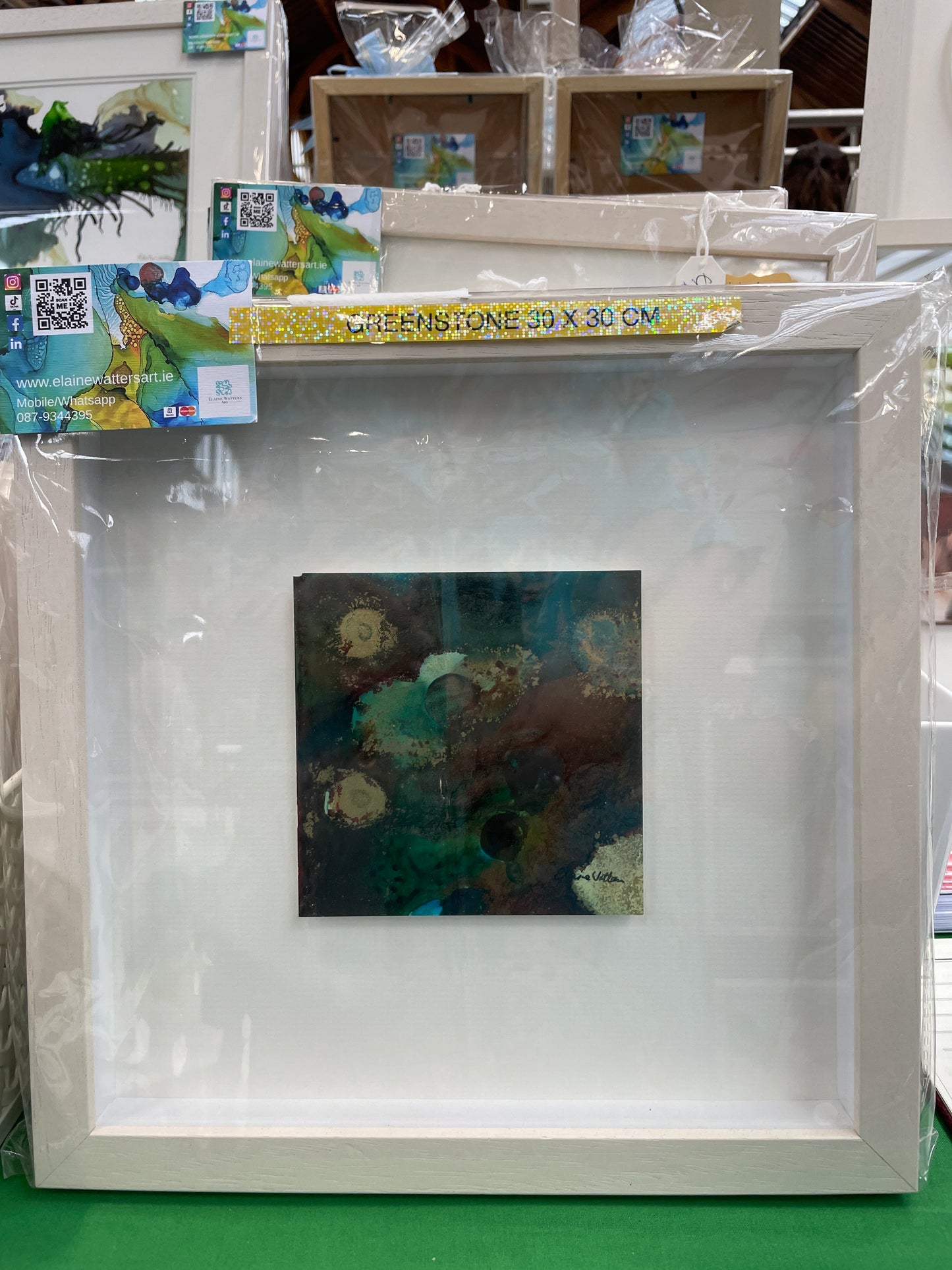 Original Art-Alcohol Ink -Green Stone