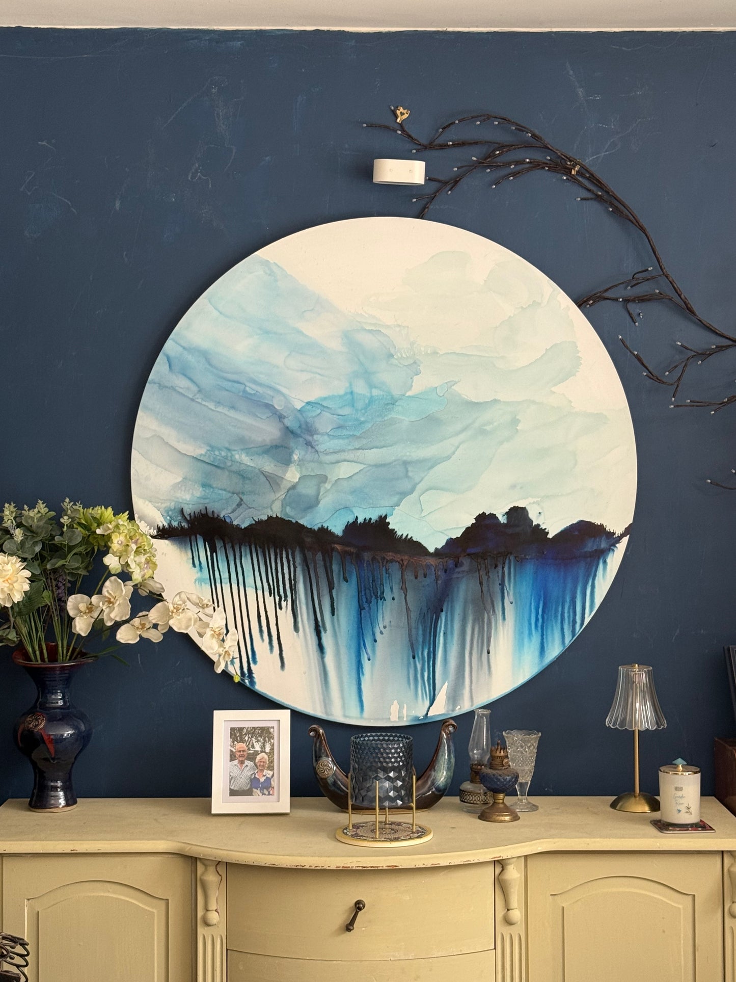 Original Art -Alcohol Ink-Blue Horizon