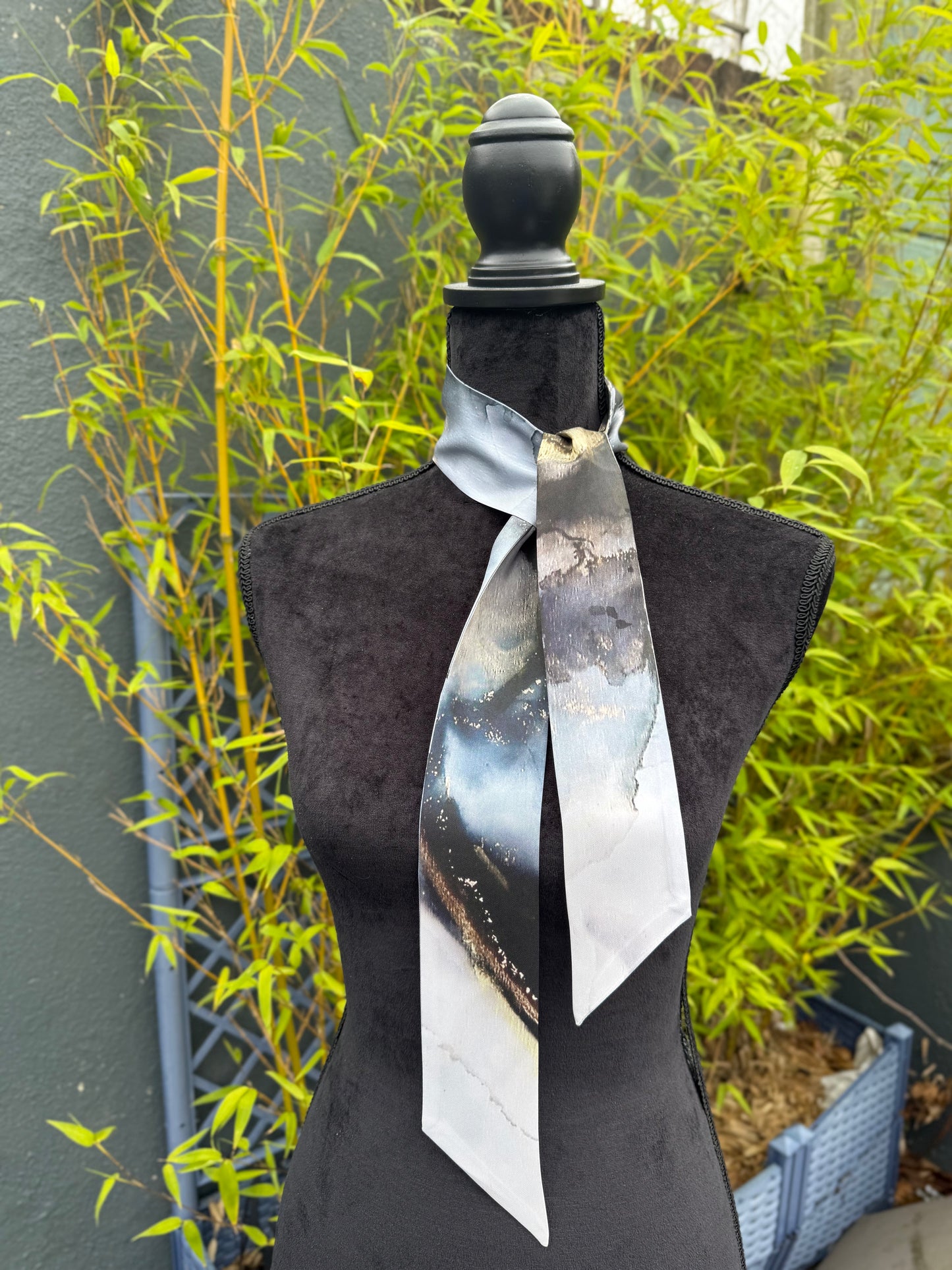 Product-Silk Twilly- Marble Storm