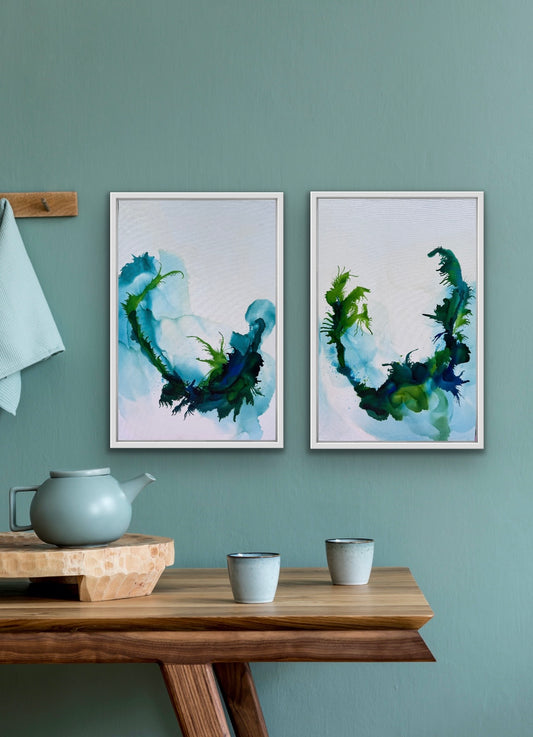 Original Art-Alcohol Ink-Where the kelp dances