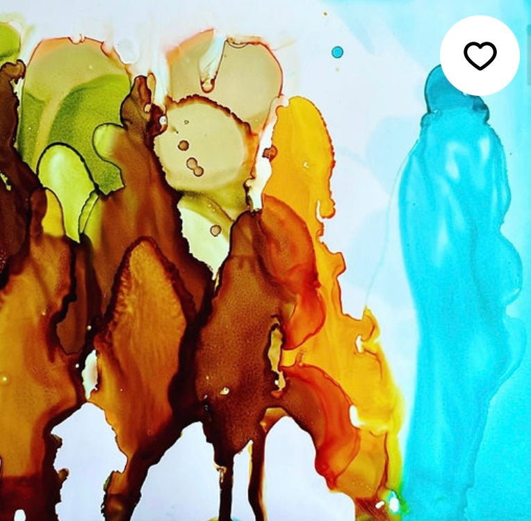 Original Art-Alcohol Ink - A Couple's Embrace (Sold)