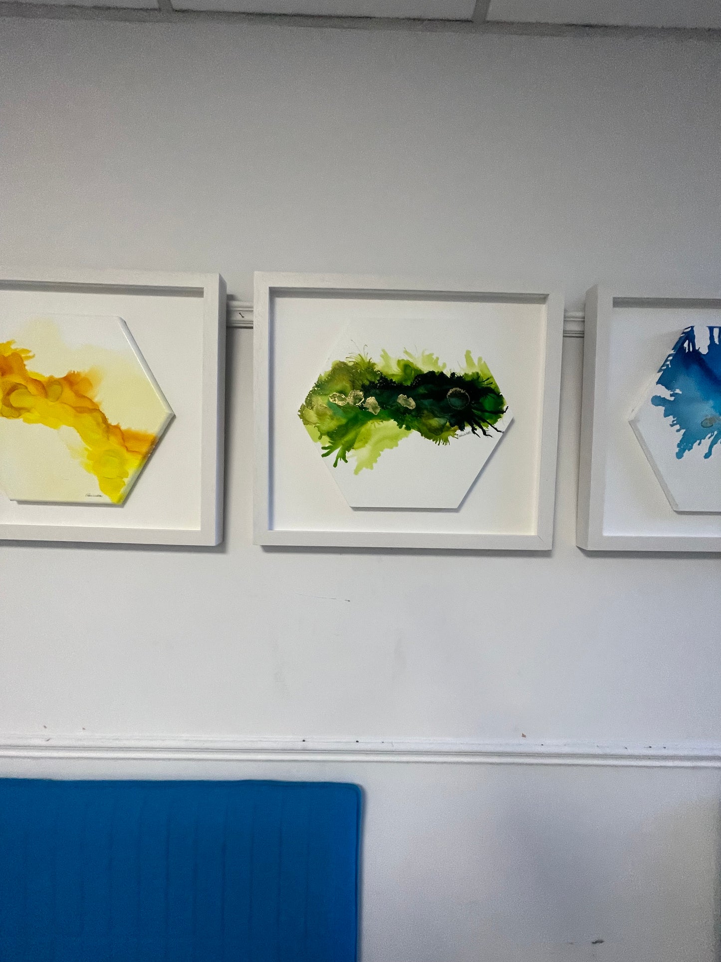 Original Art-Alcohol Ink - The  Chakra Series-The Heart Chakra-(Green Hexagon).