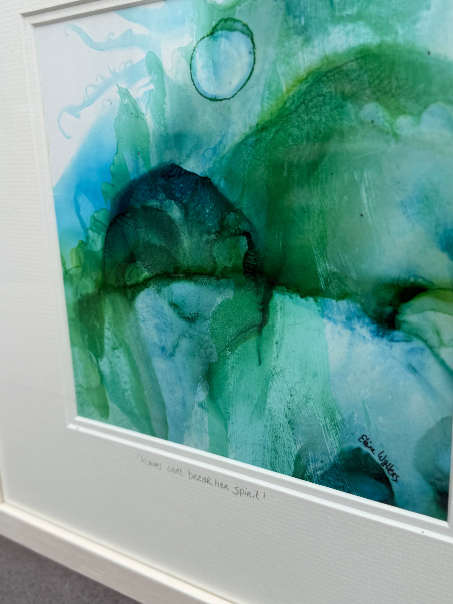 Original Art-Alcohol Ink-Series 'Sisterhood of the sea-'Waves can't break her spirit'