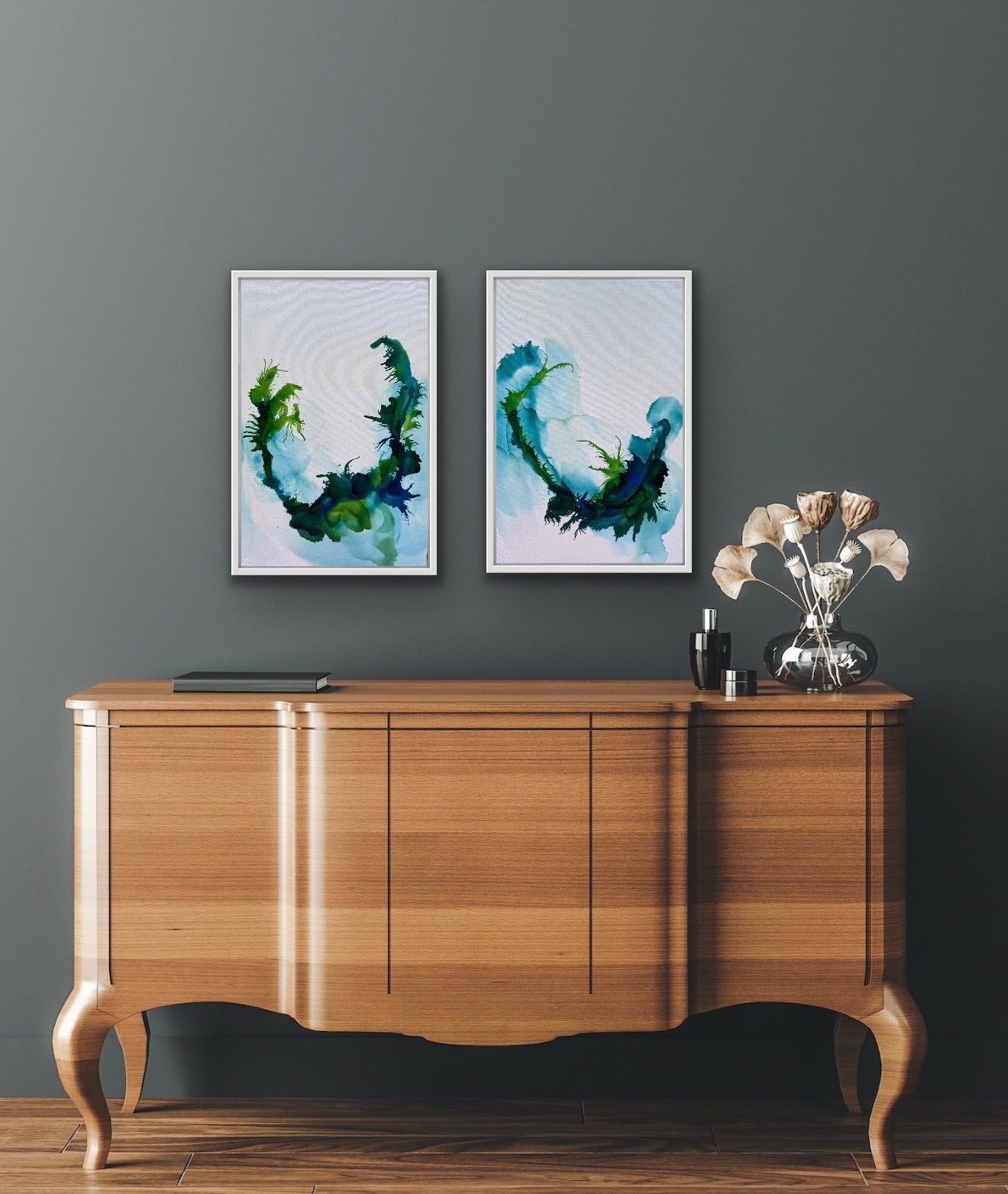 Original Art-Alcohol Ink-Where the kelp dances