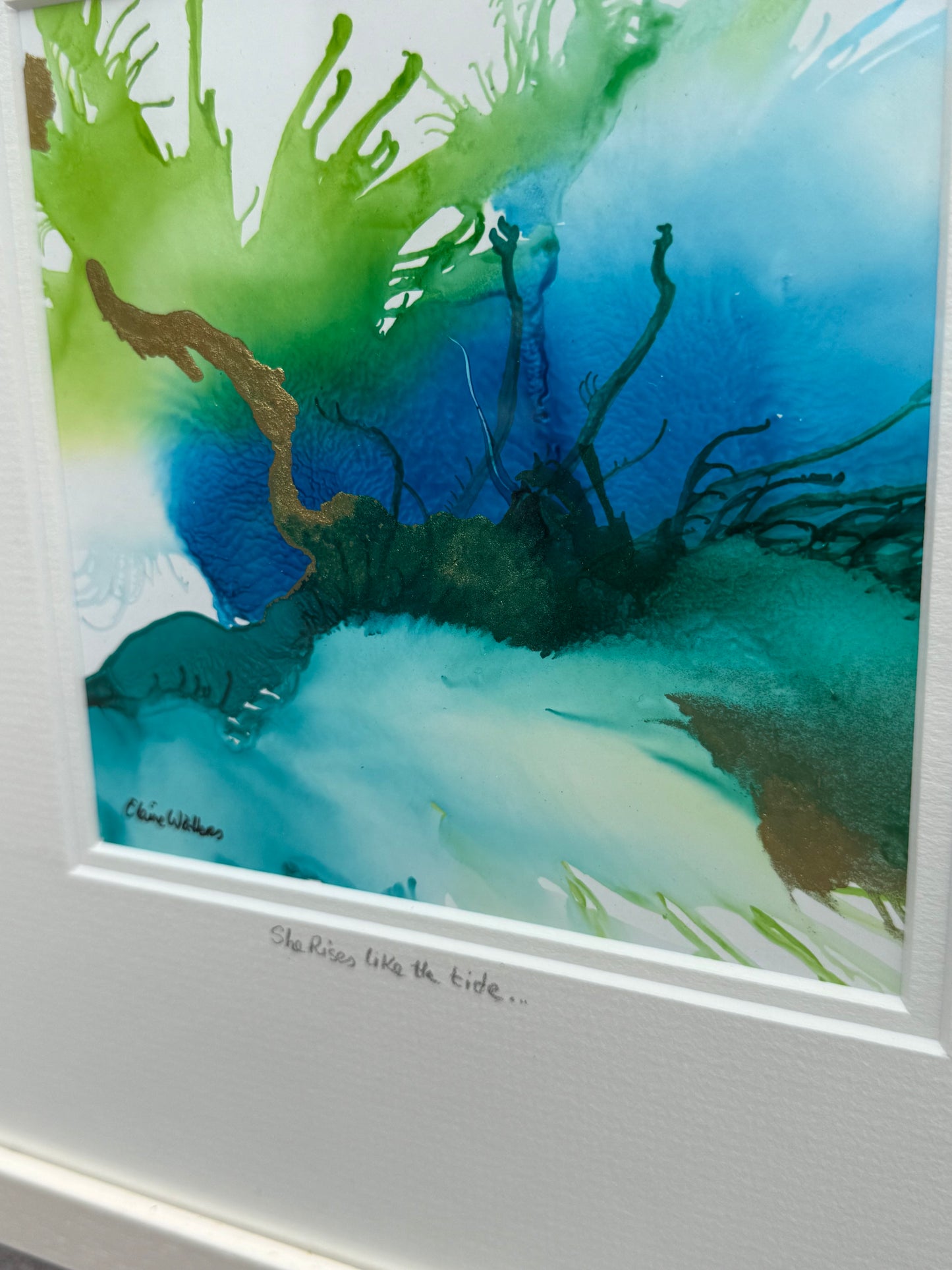 Original Art-Alcohol Ink-Series Sisterhood-'She rises like the tide'