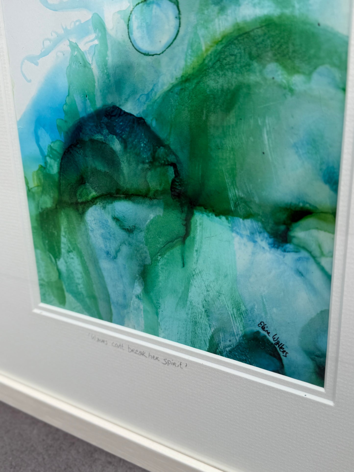Original Art-Alcohol Ink-Series 'Sisterhood of the sea-'Waves can't break her spirit'