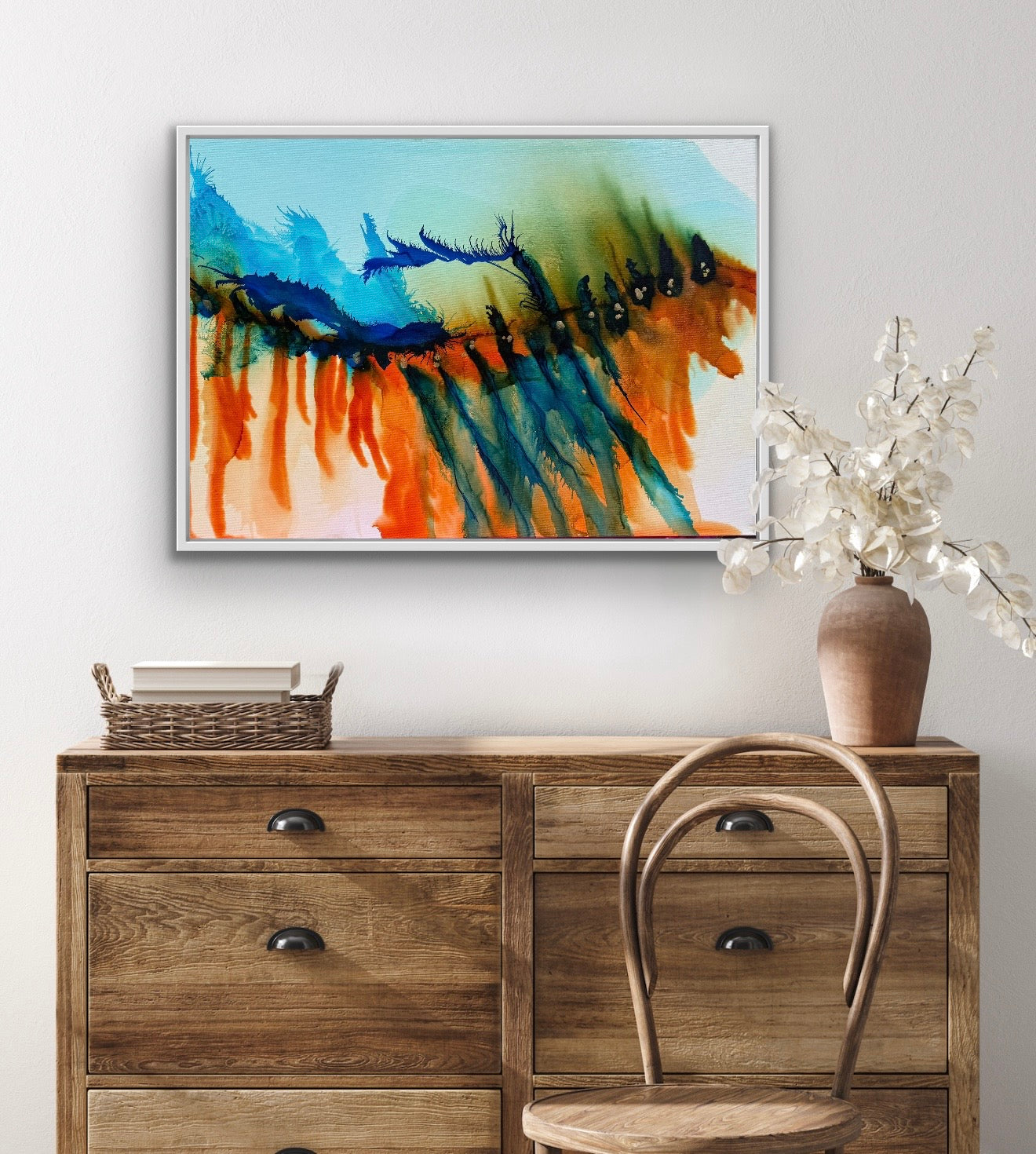Original Art-Alcohol Ink-Beneath a wandering sky