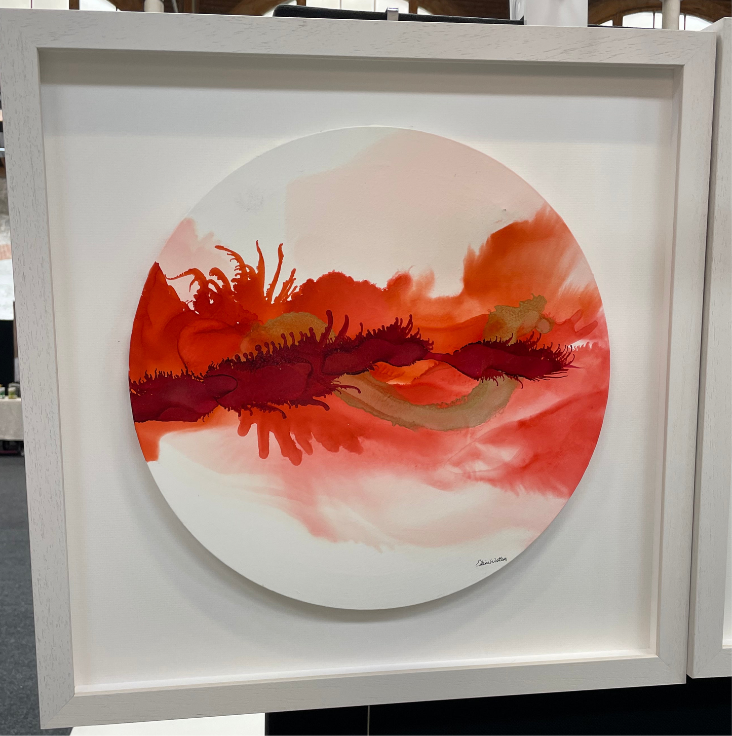 Original Art-Alcohol Ink - The  Chakra Series-Root Chakra (Red Circle)