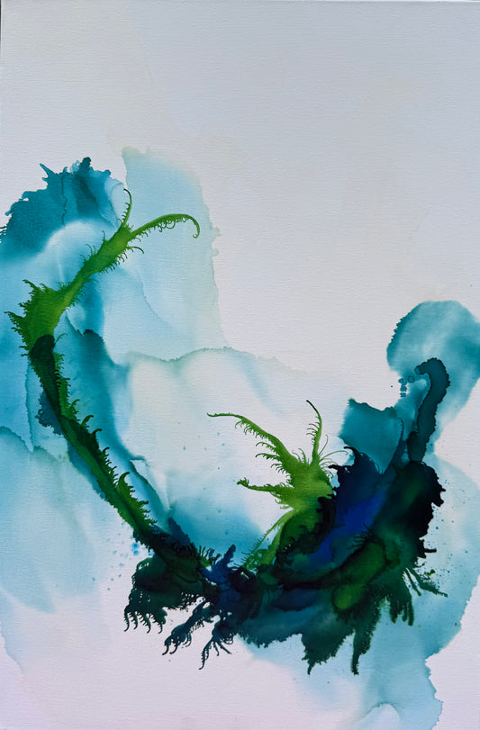 Original Art-Alcohol Ink-Where the kelp dances