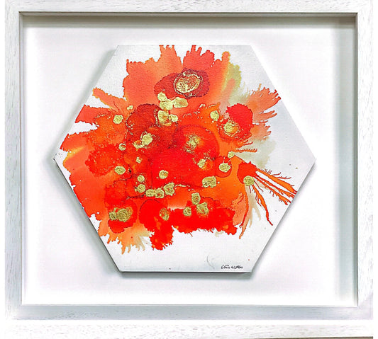 Alcohol Ink - The  Chakra Series-Sacral Chakra(Orange Hexagon)