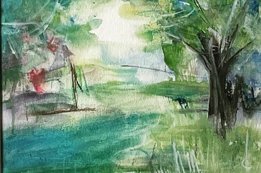 Original Art-Mixed media - Summer River
