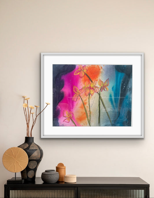 Mixed media -Irises (Sold)