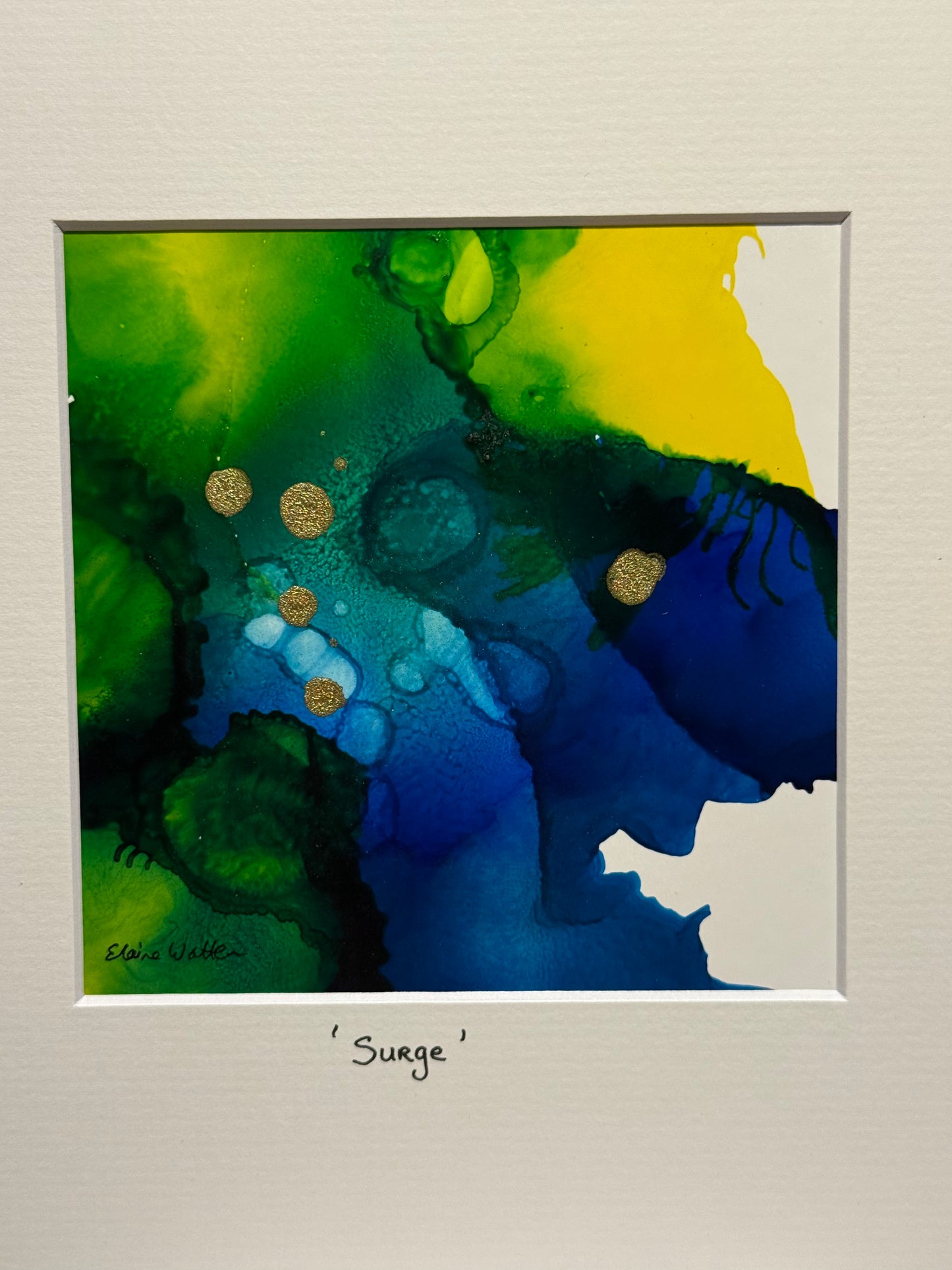 Original Ink-Alcohol Ink-Series 'Sisterhood-Surge' Frame 9x9 inches