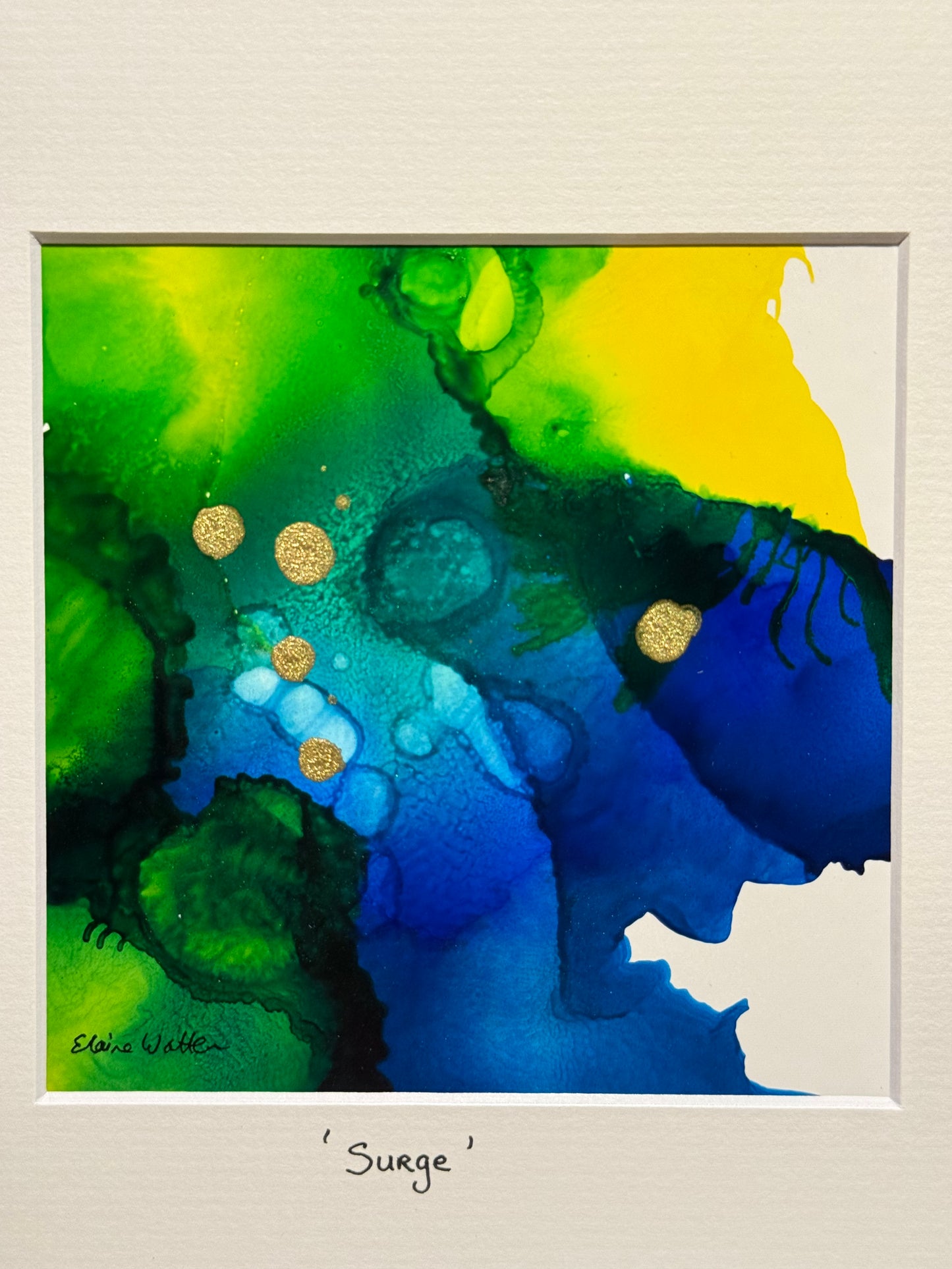 Original Ink-Alcohol Ink-Series 'Sisterhood-Surge' Frame 9x9 inches