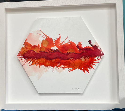 Alcohol Ink - The  Chakra Series-Root Chakra -(Red Hexagon)