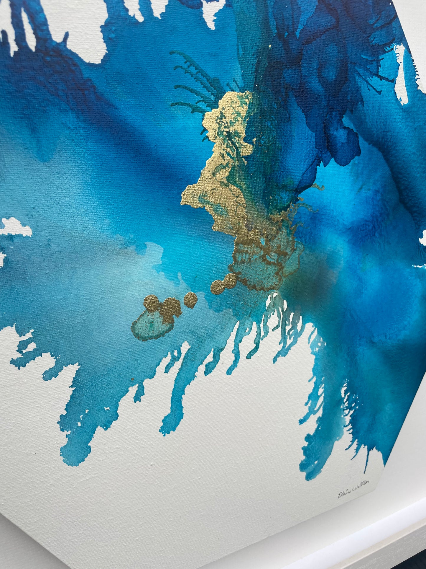 Alcohol Ink - The  Chakra Series-The Throat Chakra (Blue Hexagon)