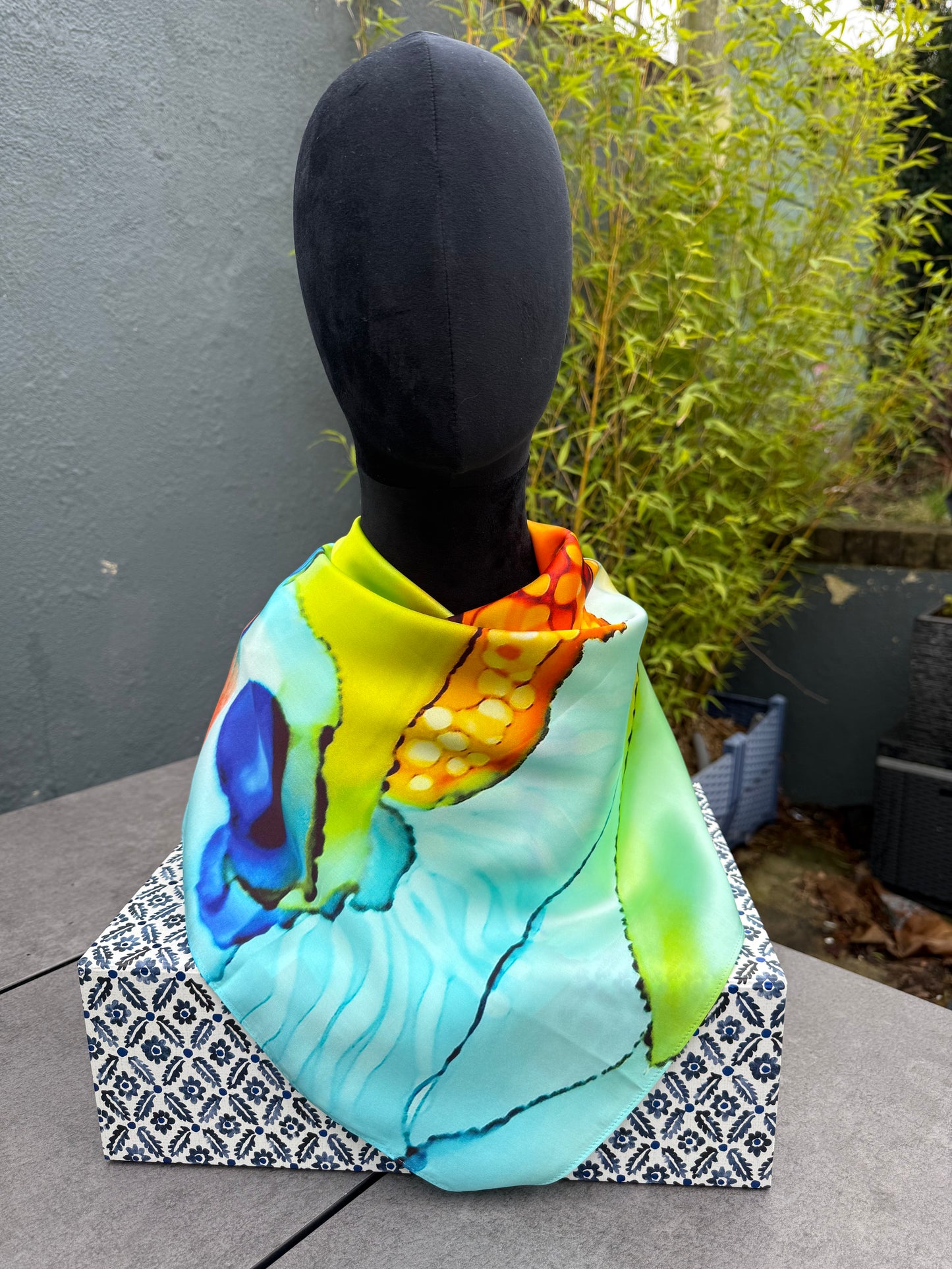 Product-Silk Scarf-Small Square 65x65cm-Colour my World