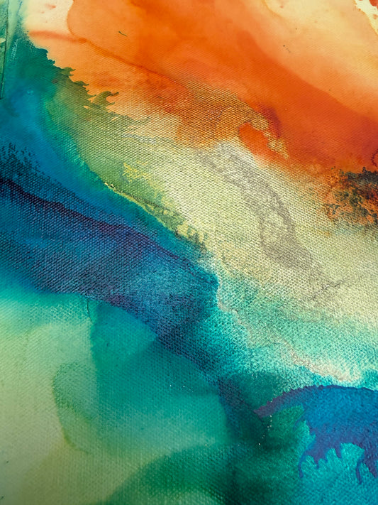 Original Art-Alcohol Ink-Light Gathering Slowly