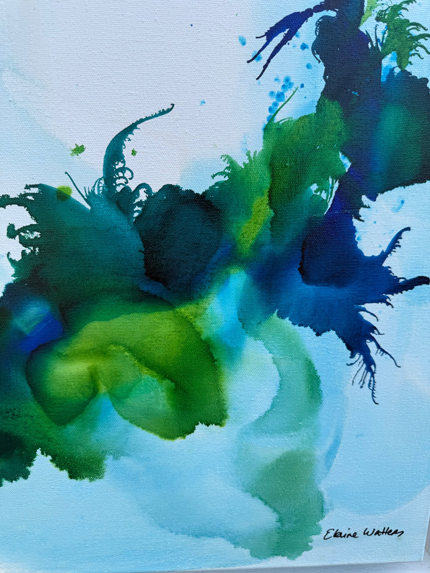 Original Art-Alcohol Ink-Whispers of the tidal garden