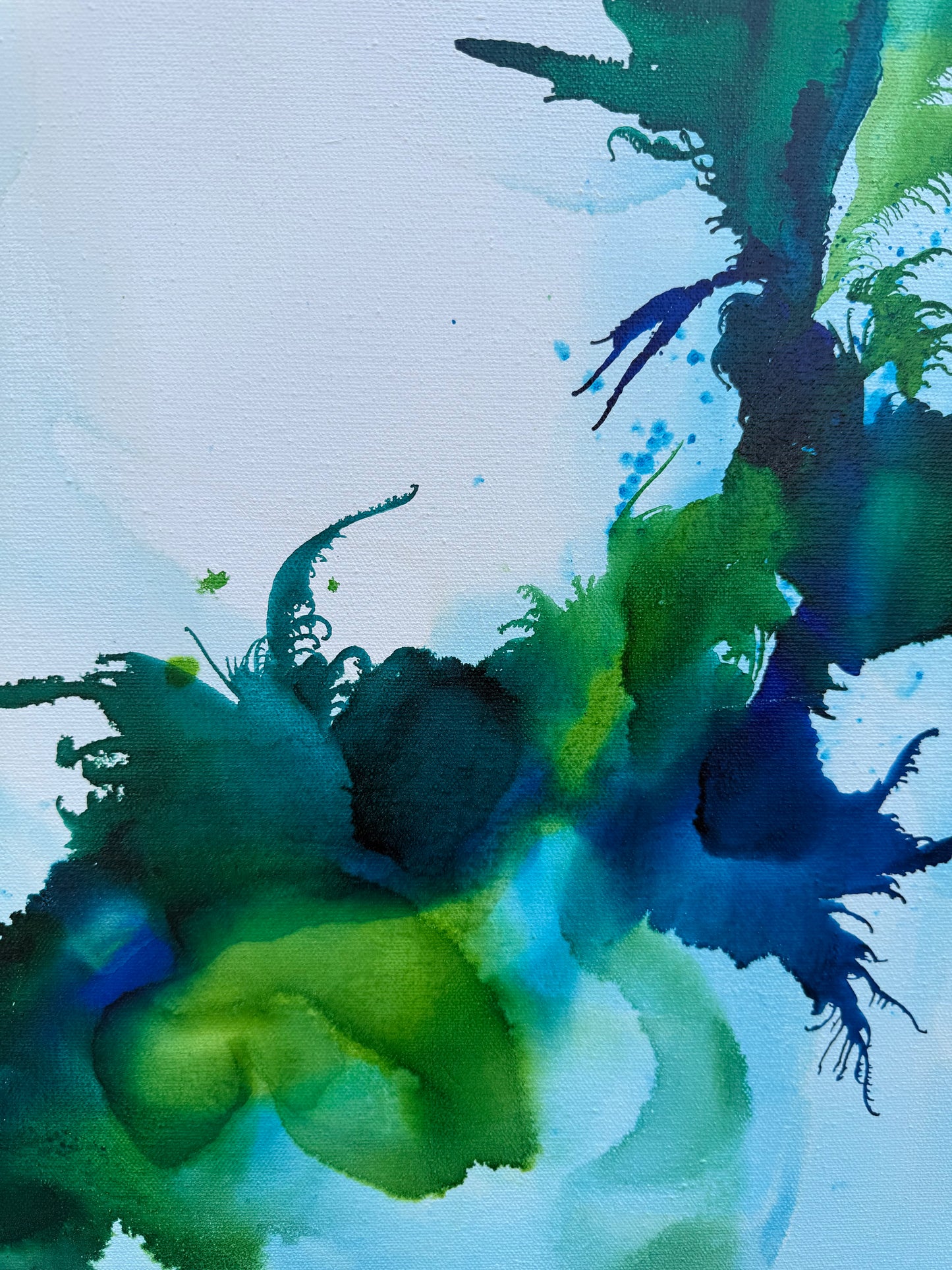 Original Art-Alcohol Ink-Whispers of the tidal garden