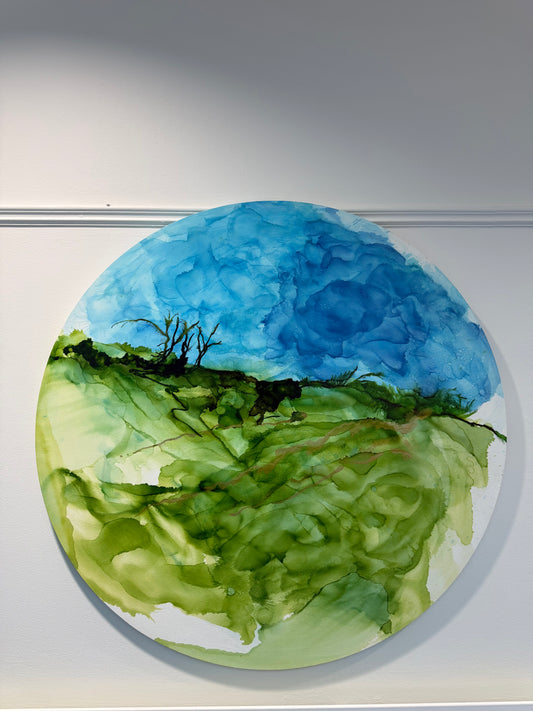 Original Art-Alcohol Ink-The Phoenix Park In Summer