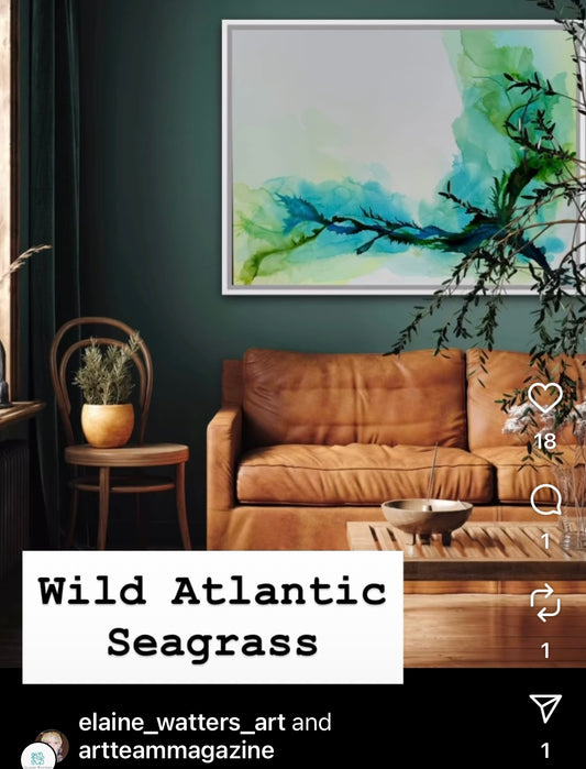 Original Art-Alcohol Ink-Wild Atlantic Sea Grass