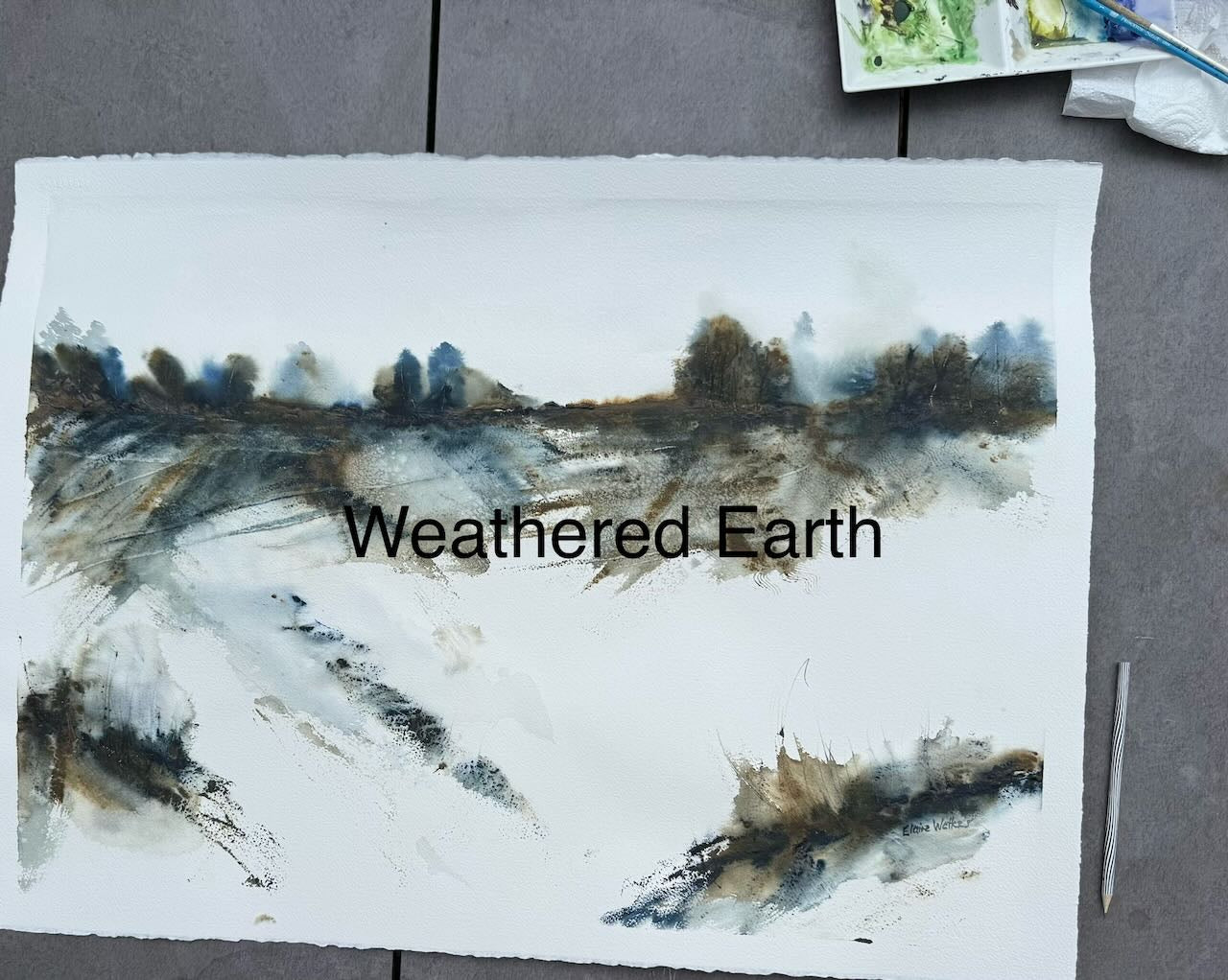 Original Art-Watercolour- Weathered Earth