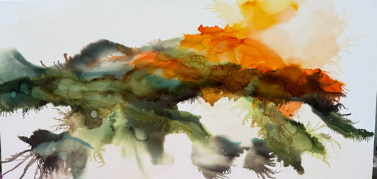 Original Art-Alcohol Ink-After rain the earth glows