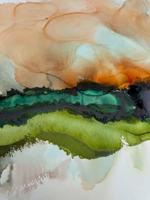Original Art-Alcohol Ink-Whispers through the hedgerows