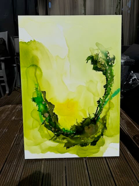 Original Art-Alcohol Ink-The soft edge of silence