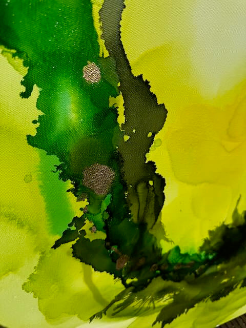 Original Art-Alcohol Ink-The soft edge of silence