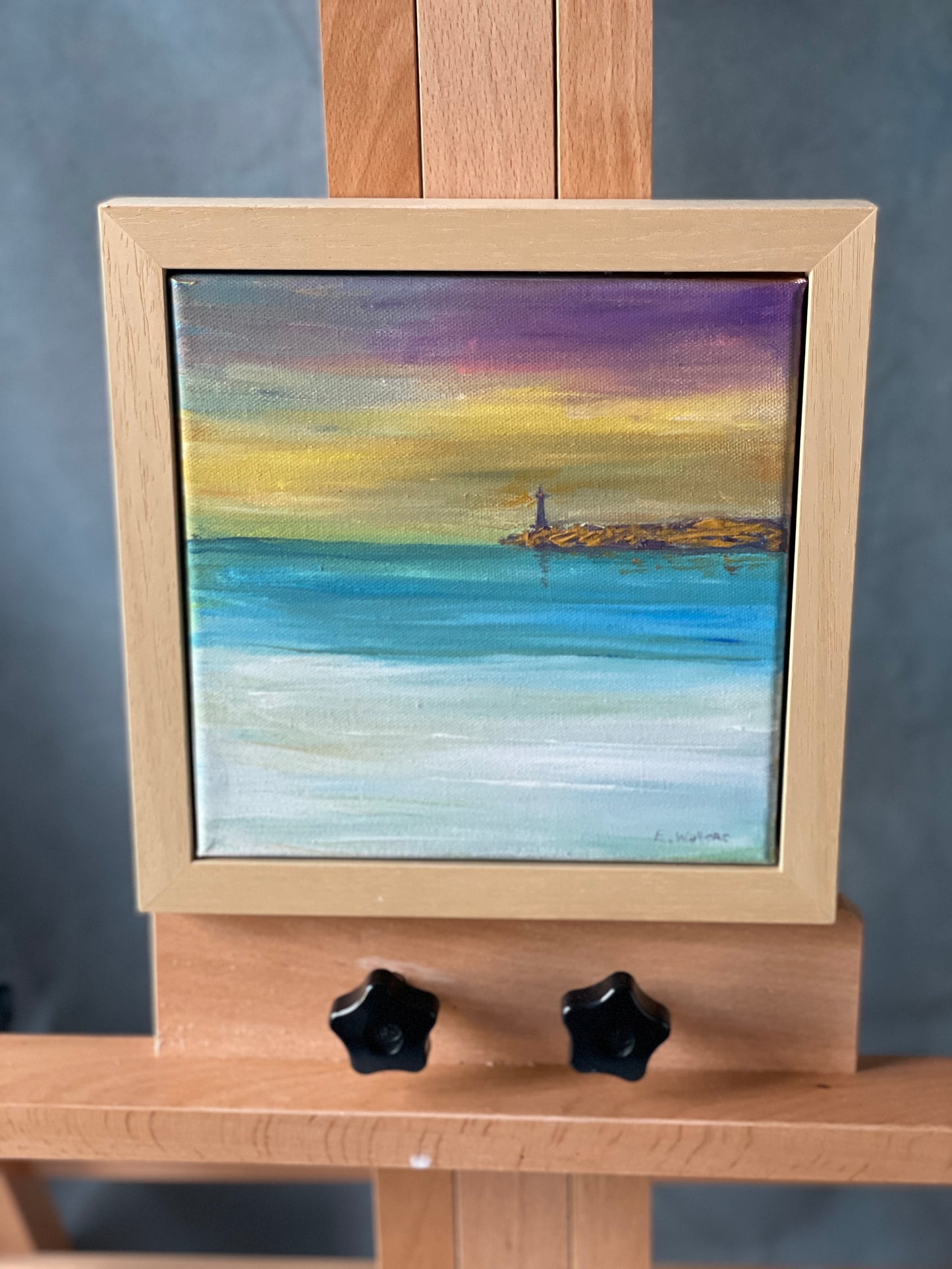 Original Art-Oil-Lighthouse at Sunset