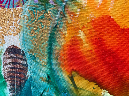 Original Art-Mixed Media -Let go and be free