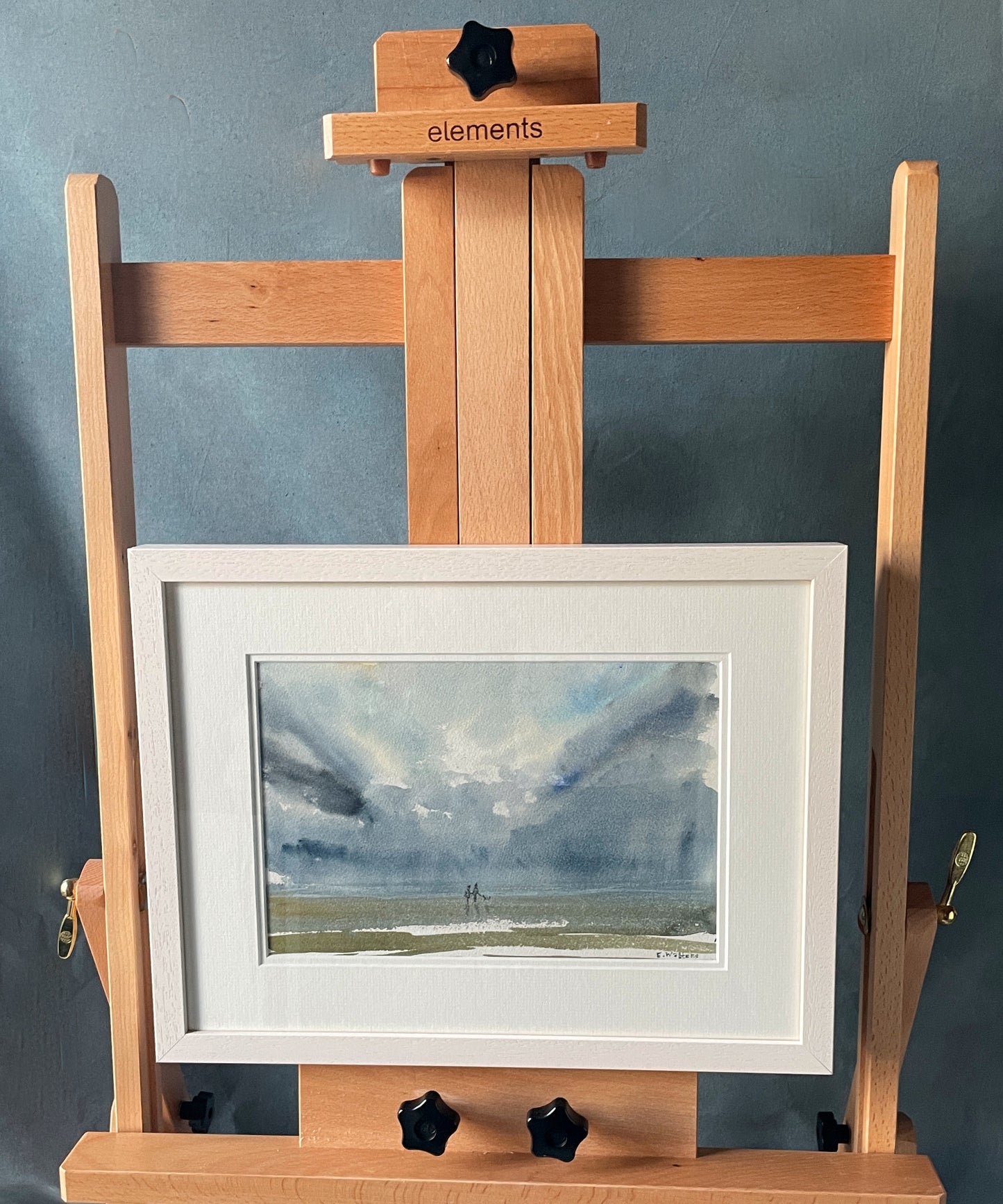 Original Art-Watercolour-Couple Walking on Sandymount Beach