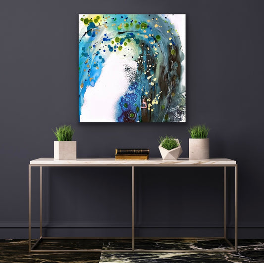Original Art -Mixed Media-Under the Waterfall