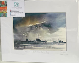 Irish Artist Print -As evening falls over Dublin bay (Limited Edition) UNFRAMED