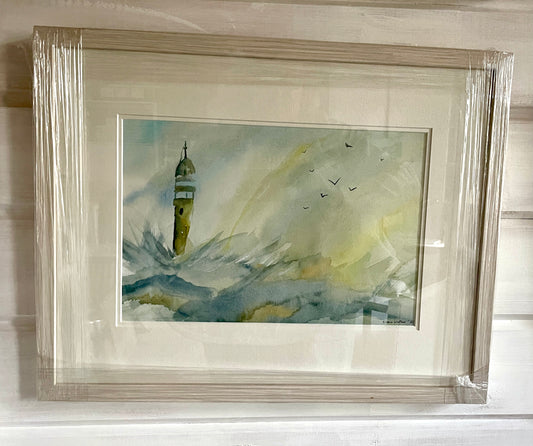 Original Art-Watercolour - No escaping the waves