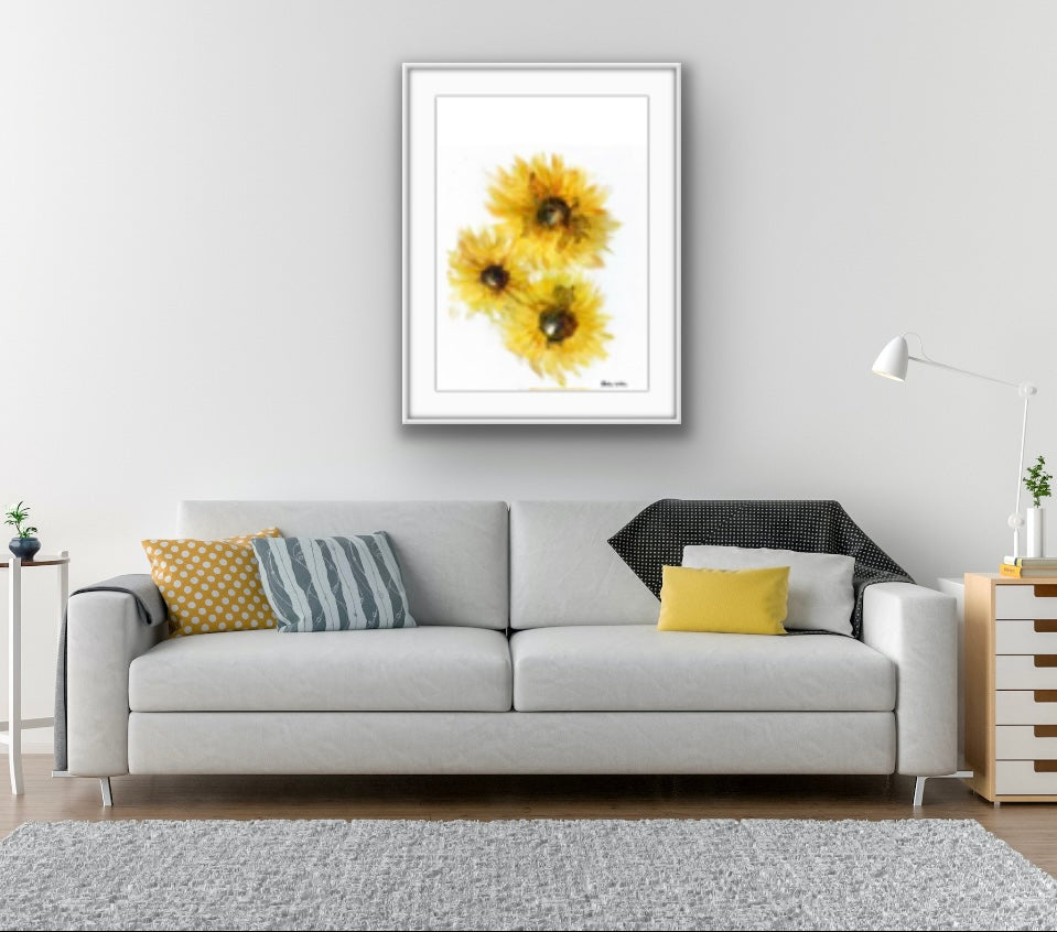 Sunflower art, Irish flower art, Irish artist, Dublin art, Sunflowers watercolour
