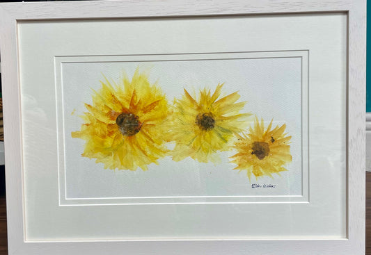 Sunflower art, Irish flower art, Irish artist, Dublin art, Sunflowers watercolour