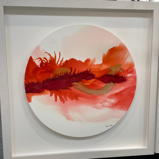 Original Art-Alcohol Ink - The  Chakra Series-Root Chakra (Red Circle)