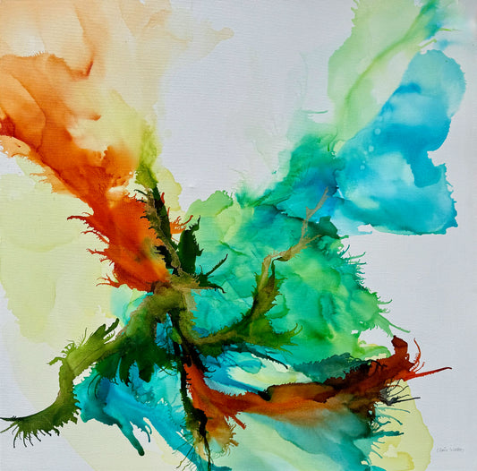 Original Art-Alcohol Ink- Where she walks she grows