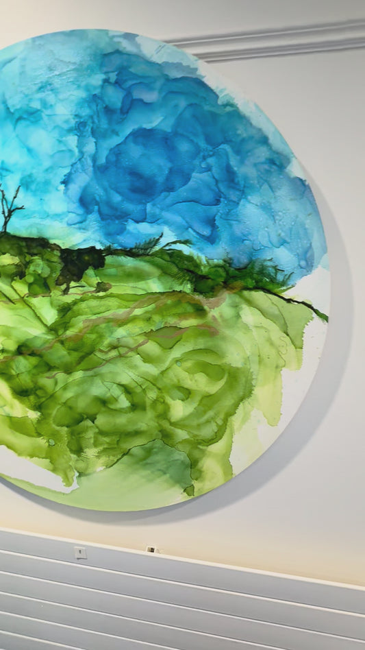 Original Art-Alcohol Ink-The Phoenix Park In Summer