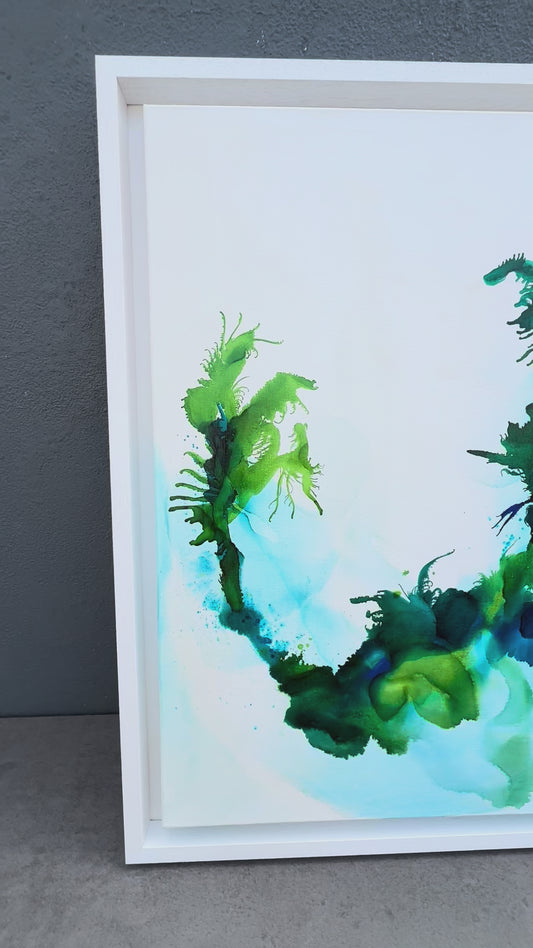 Original Art-Alcohol Ink-Whispers of the tidal garden