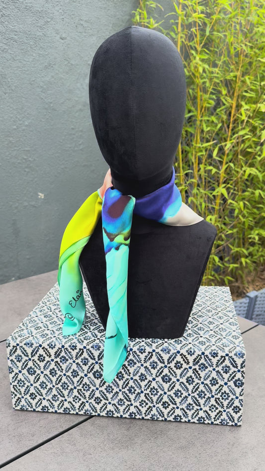 Product-Silk Scarf-Small Square 65x65cm-Colour my World