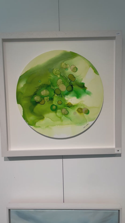 Original Art-Alcohol Ink -Green Stone